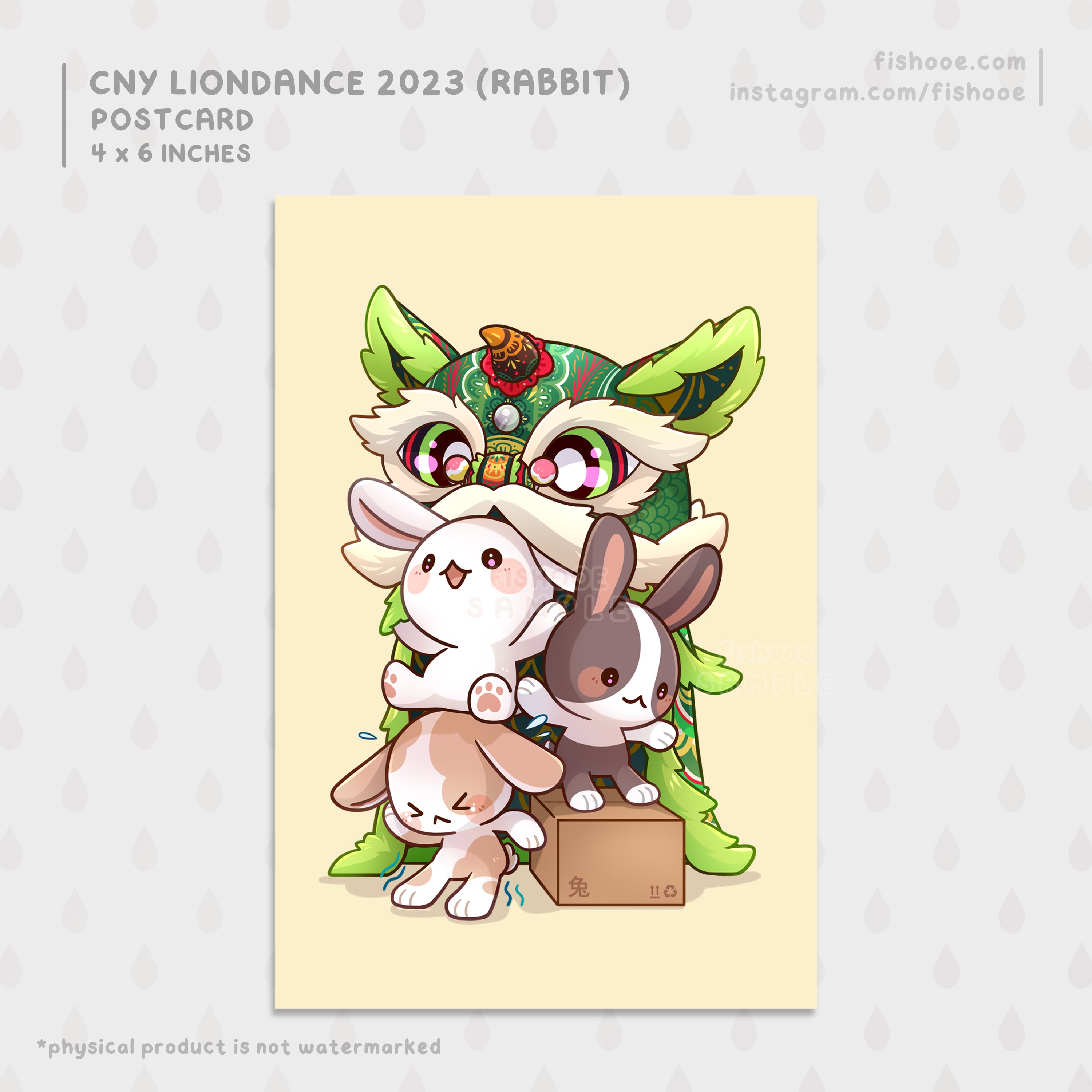 Year of the Rabbit - Chinese New Year Lion Dance Postcard | Fishooe ...