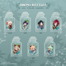 Load image into Gallery viewer, Anemo Bottle Genshin Oil Filled Charms
