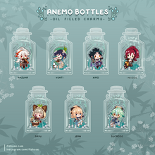 Load image into Gallery viewer, Anemo Bottle Genshin Oil Filled Charms