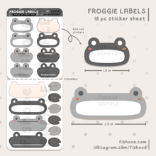 Load image into Gallery viewer, Froggie Labels Kiss Cut Sticker Sheet