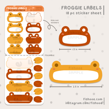Load image into Gallery viewer, Froggie Labels Kiss Cut Sticker Sheet