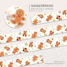 Load image into Gallery viewer, Gingerbread Gold Foil Washi Tape