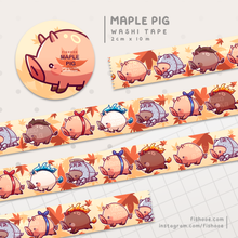 Load image into Gallery viewer, Maple Pigs Washi Tape