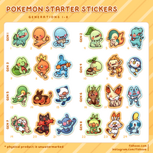 Load image into Gallery viewer, Pokemon Starter Stickers GEN 1-8