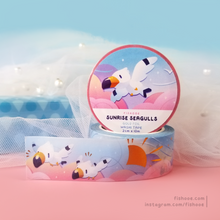 Load image into Gallery viewer, Sunrise Seagulls Gold Foil Washi Tape
