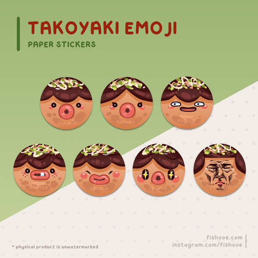 Takoyaki Emoji Sticker Set [7pc]