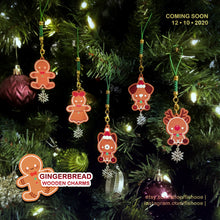 Load image into Gallery viewer, Gingerbread Wood Charms