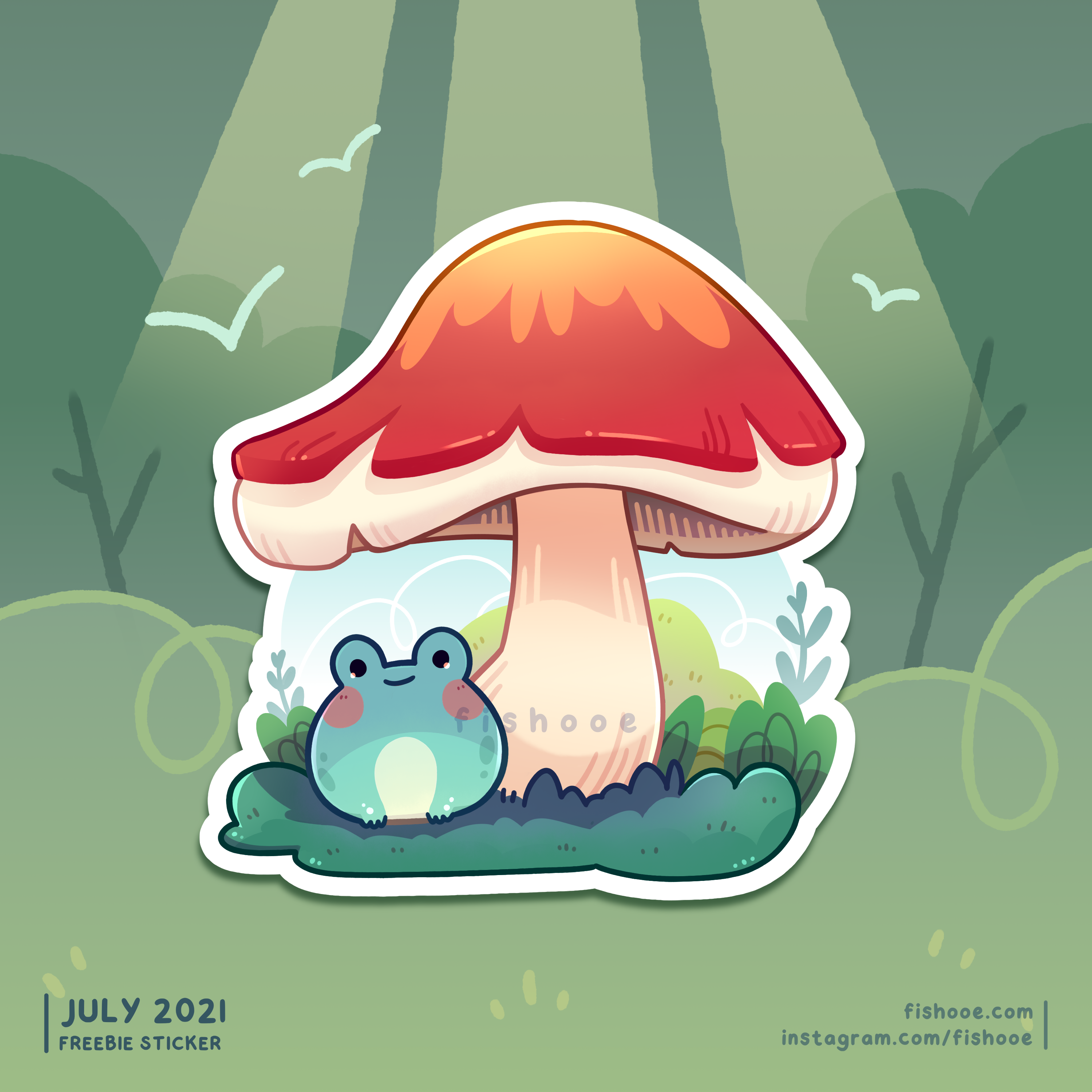 Freebei Sticker July Freebie Sticker 🍄 – fishooe