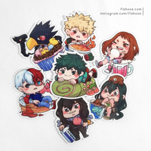 Load image into Gallery viewer, BNHA x Sweets Clear Vinyl Stickers [2 in]
