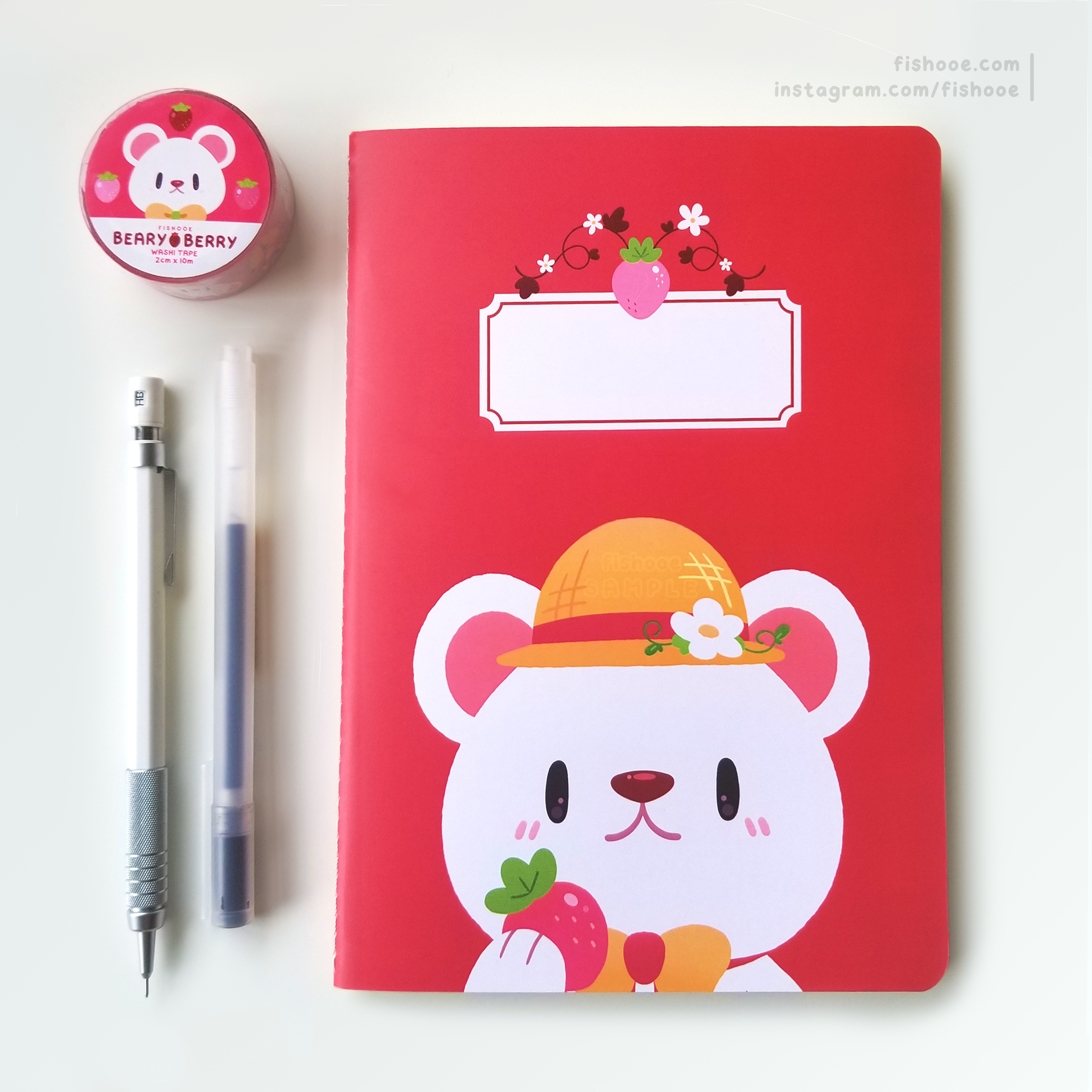 Beary Berry A5 Dotted Grid Notebooks | Fishooe – fishooe