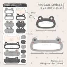 Load image into Gallery viewer, Froggie Labels Kiss Cut Sticker Sheet
