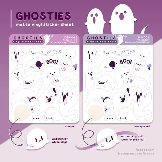 Ghosties Kiss Cut Sticker Sheet