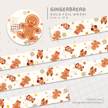 Load image into Gallery viewer, Gingerbread Gold Foil Washi Tape
