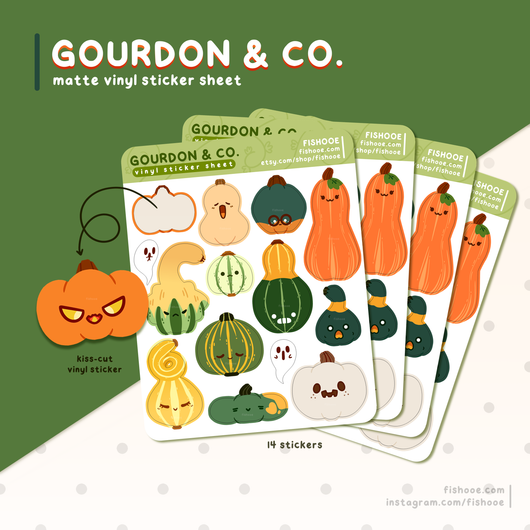 Gourdon & Co. Kiss Cut Sticker Sheet
