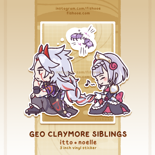 Itto and Noelle Genshin Vinyl Sticker [2 and 3in]