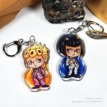 Load image into Gallery viewer, JJBA Giorno and Bruno Stand Acrylic Charms
