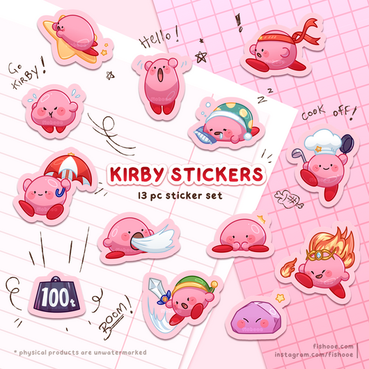 Kirby Sticker Paper Set [13pc]