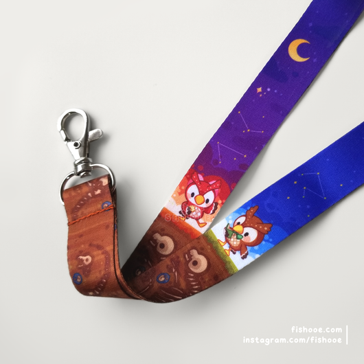 Celeste and Blathers ACNH Lanyard