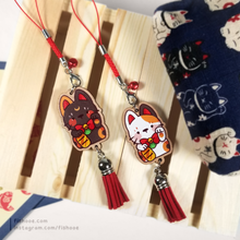 Load image into Gallery viewer, Lucky Cat Wood Charms
