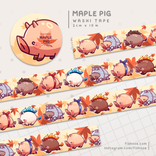 Load image into Gallery viewer, Maple Pigs Washi Tape
