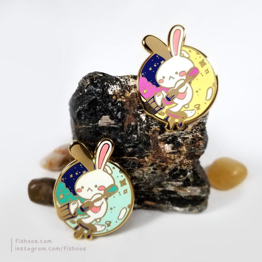 Moon Bunny Enamel Pins