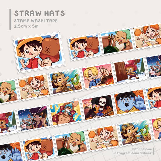 Straw Hats Pirate Stamp Washi