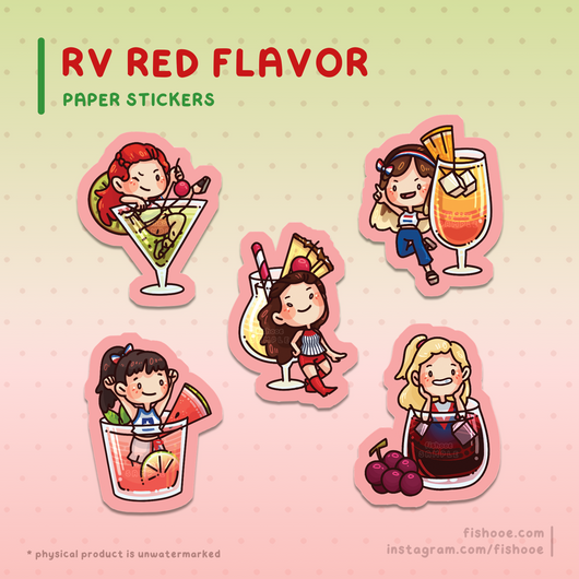 Red Velvet - Red Flavor Cocktail Stickers [5pc]