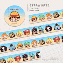 Load image into Gallery viewer, Straw Hats Washi Tape
