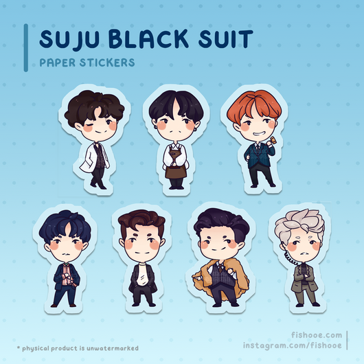 Super Junior Black Suit Stickers [7pc]