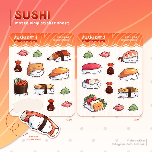 Sushi Kiss Cut Sticker Sheet