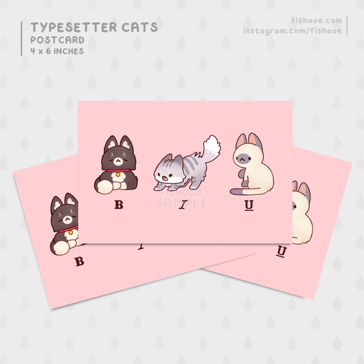 Typesetter Cats Postcard