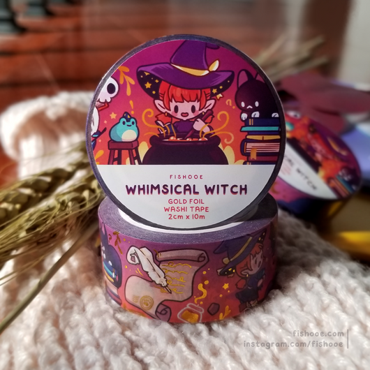 Whimsical Witch Gold Foil Washi Tape