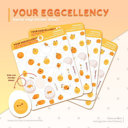 Your Eggcellency Kiss Cut Sticker Sheet