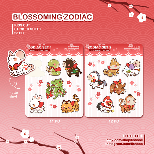 Blossoming Zodiac Kiss Cut Sticker Sheet